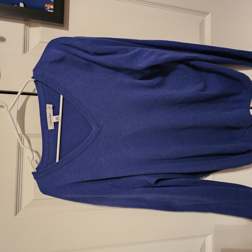Calvin Klein Blue V-Neck Sweater